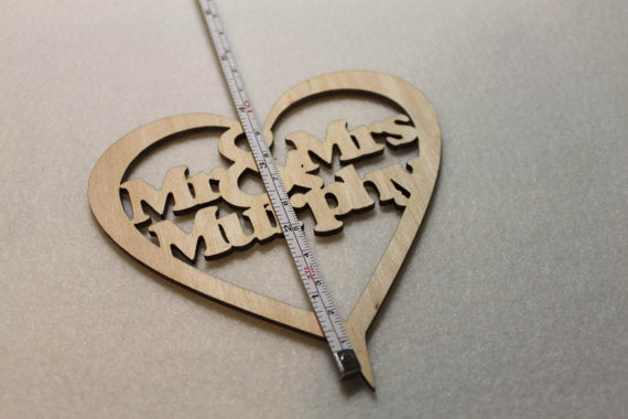 Personalised Mr & Mrs Cake Topper by FeelMyCraft