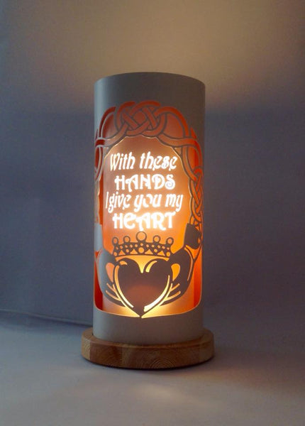 Handcrafted Claddagh Wedding Night Light by Tique Lights
