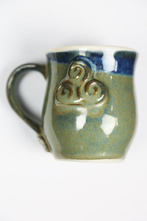 Blue Celtic Ceramic Mug by Busy Bee Ceramics