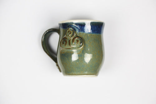 Blue Celtic Ceramic Mug by Busy Bee Ceramics
