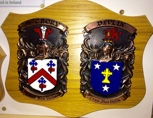 Large Double Copper on Native Oak Plaque by Heraldic Craft