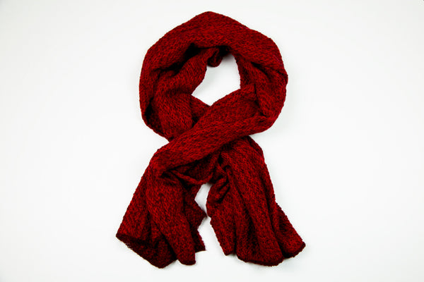 Alpaca / Merino Mix Lace Wrap in Red by Marian Morris