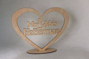 Personalised Mr & Mrs Freestanding Sign by FeelMyCraft
