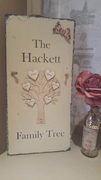 Personalised Unique Family Tree Plaque by Rosabelle Craftique