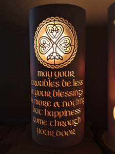 Handcrafted Shamrock Blessing Night Light by Tique Lights