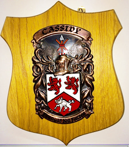 Standard Single Copper on Native Oak Plaque by Heraldic Craft