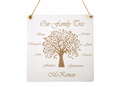 Personalised Family Tree Plaque by PD's Workshop
