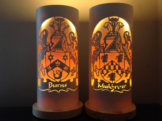Handcrafted Family Crest Night Light by Tique Lights