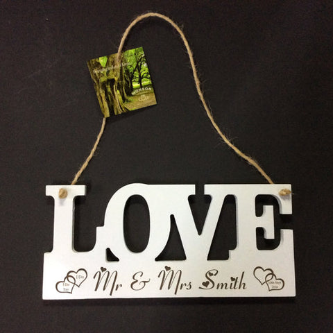 Personalized Love Sign by Monson Irish Jewelry