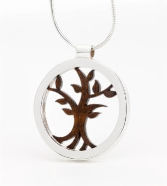 Sterling Silver and Walnut Tree of Life by Monson Irish Jewelry