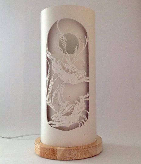 Handcrafted Moon Hares Night Light by Tique Lights
